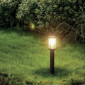 CGC CORA Dark Grey Diagonal Pattern Medium Post LightDecorative outdoor post lights