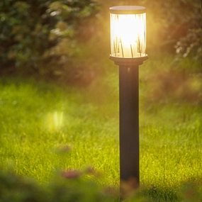 CGC CORA Dark Grey Diagonal Pattern Tall Post LightWeatherproof outdoor lighting