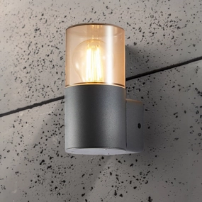 CGC CORTEZ Anthracite Dark Grey Outdoor Wall Light with Smoked Diffuser IP44 E27Outdoor wall sconces with motion sensor