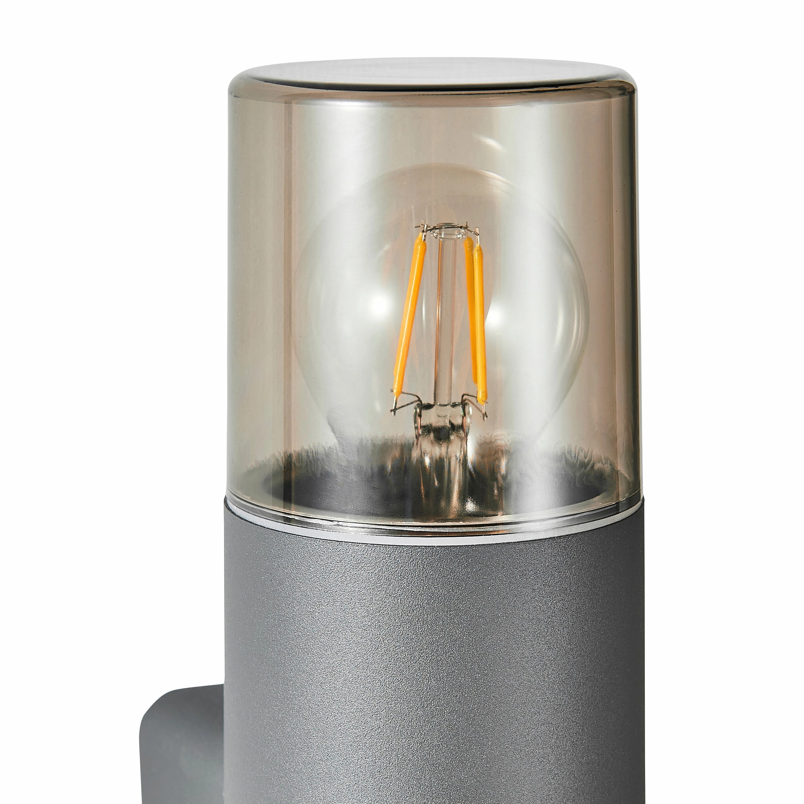CGC CORTEZ Anthracite Dark Grey Up and Down Outdoor Wall Light with Smoked Diffuser IP44 E27