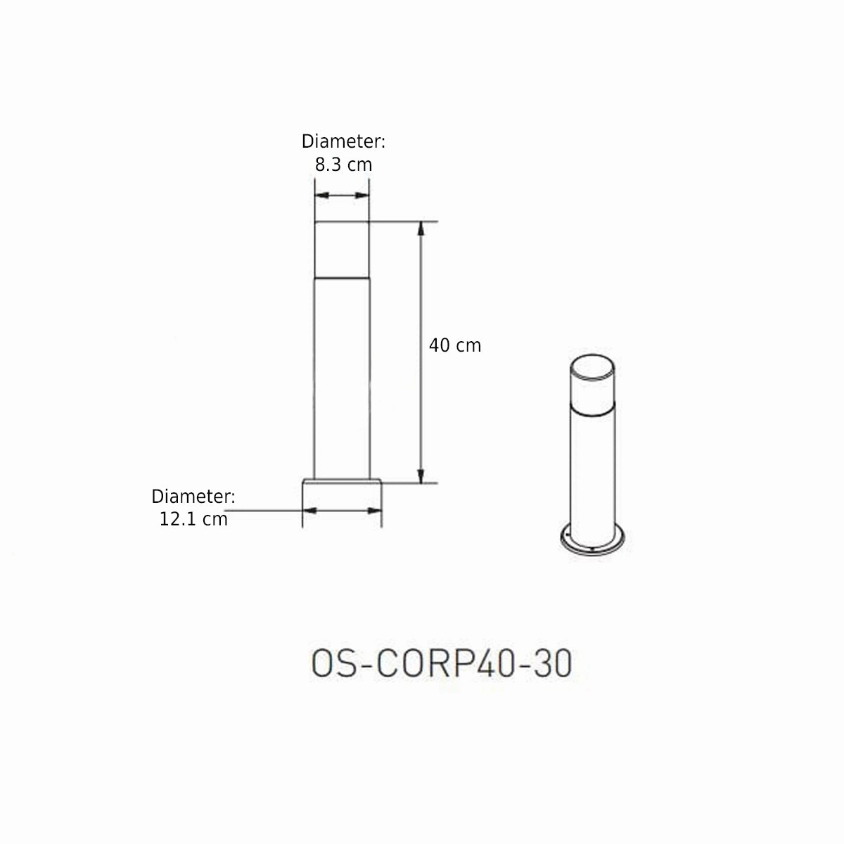 CGC CORTEZ Dark Grey Medium Outdoor Post Light