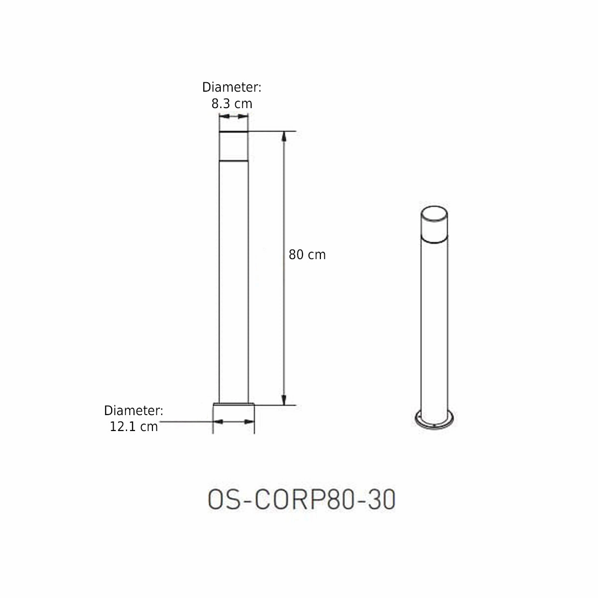 CGC CORTEZ Dark Grey Tall Outdoor Post Light