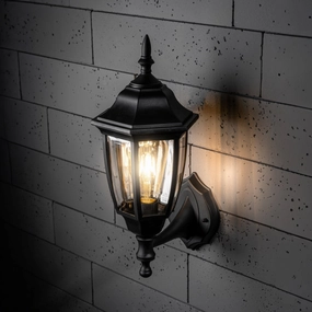 CGC DADA Black Outdoor Wall Lantern Vintage Wall Light IP44 E27 Standard Screw PolycarbonateOutdoor wall sconces with motion sensor