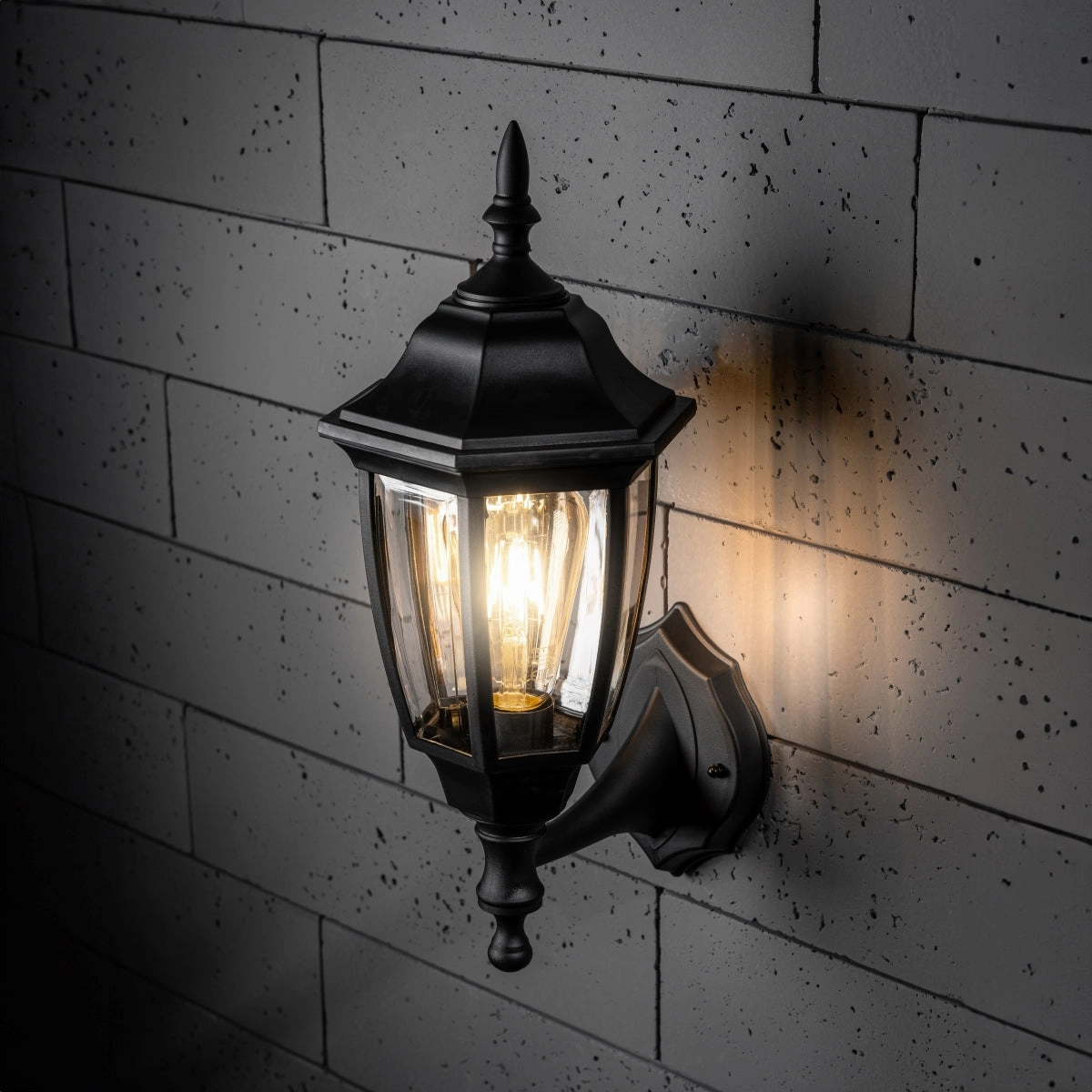 CGC DADA Black Outdoor Wall Lantern Vintage Wall Light IP44 E27 Standard Screw PolycarbonateOutdoor wall sconces with motion sensor