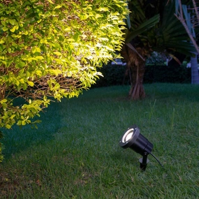 CGC DAISY Black Metal Spotlight With Ground SpikeWeatherproof outdoor lighting