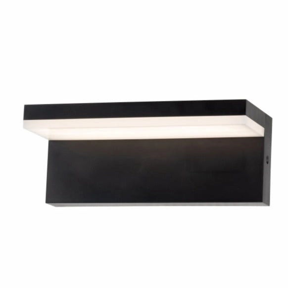 CGC DALLAS Black Rectangular Outdoor Wall Light LED Opal Diffuser 3000k Warm White IP65