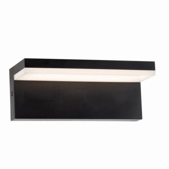 CGC DALLAS Black Rectangular Outdoor Wall Light LED Opal Diffuser 3000k Warm White IP65
