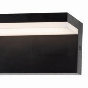 CGC DALLAS Black Rectangular Outdoor Wall Light LED Opal Diffuser 3000k Warm White IP65
