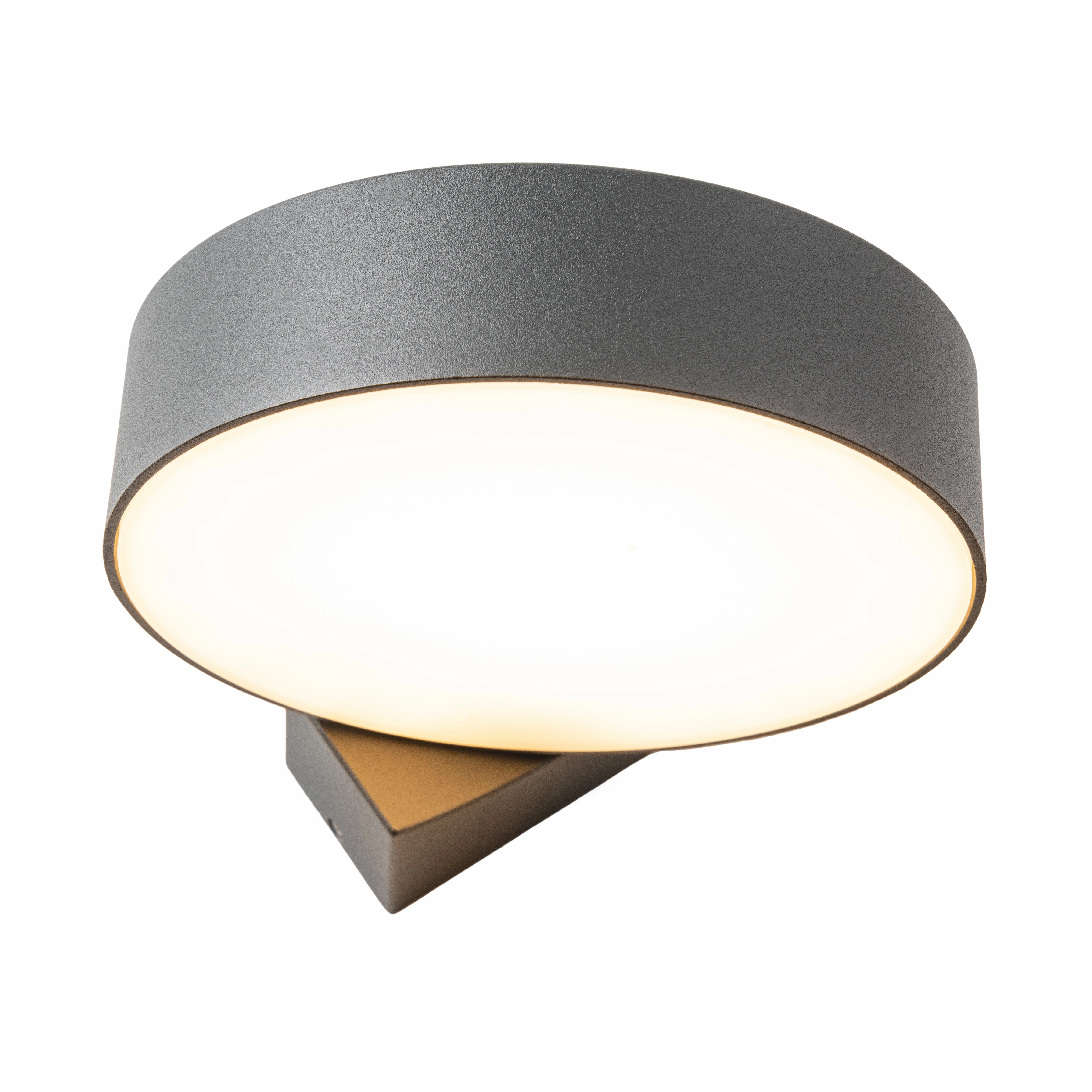 CGC DARCY Anthracite Dark Grey Adjustable Round LED Outdoor Wall Light 3000k Warm White IP54