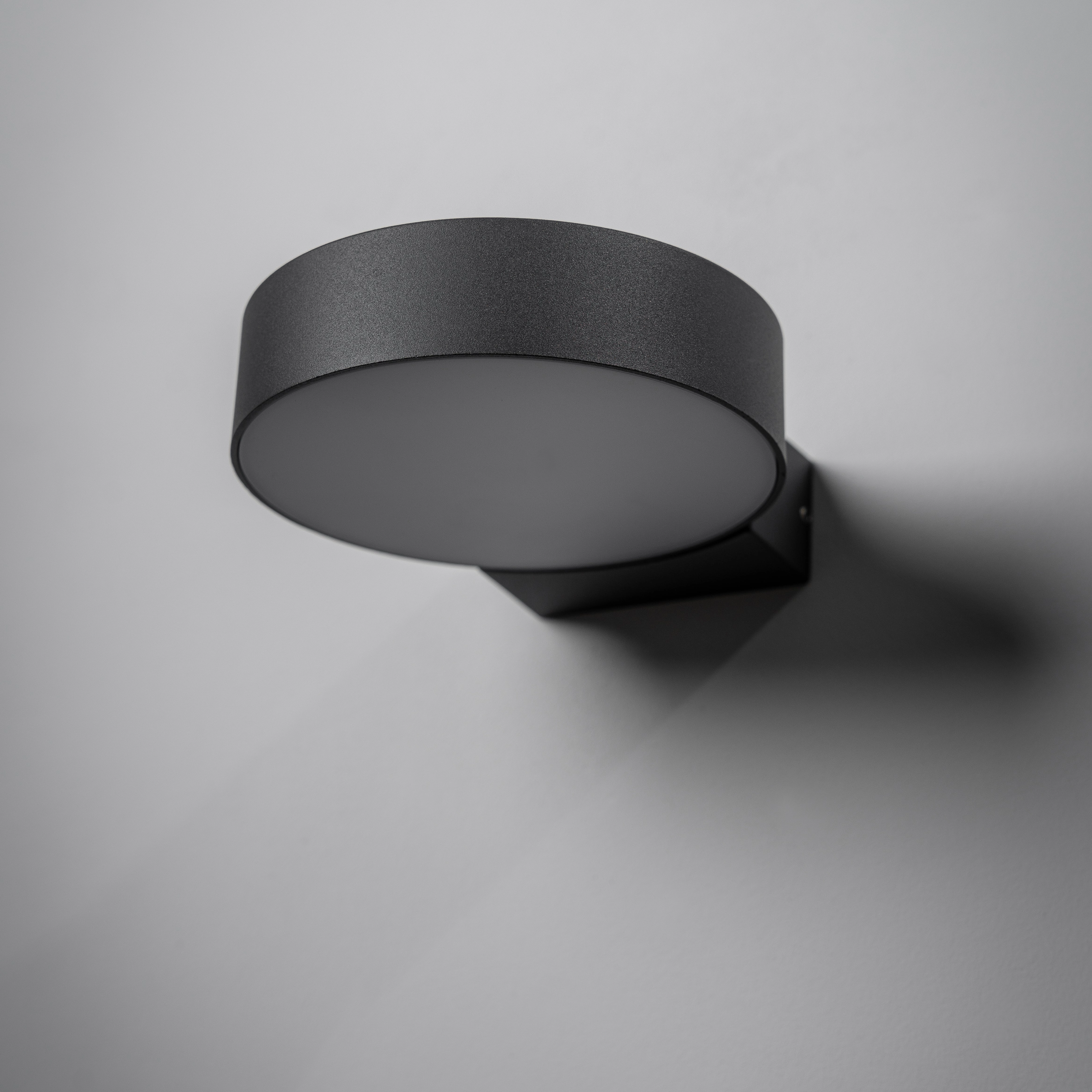 CGC DARCY Anthracite Dark Grey Adjustable Round LED Outdoor Wall Light 3000k Warm White IP54