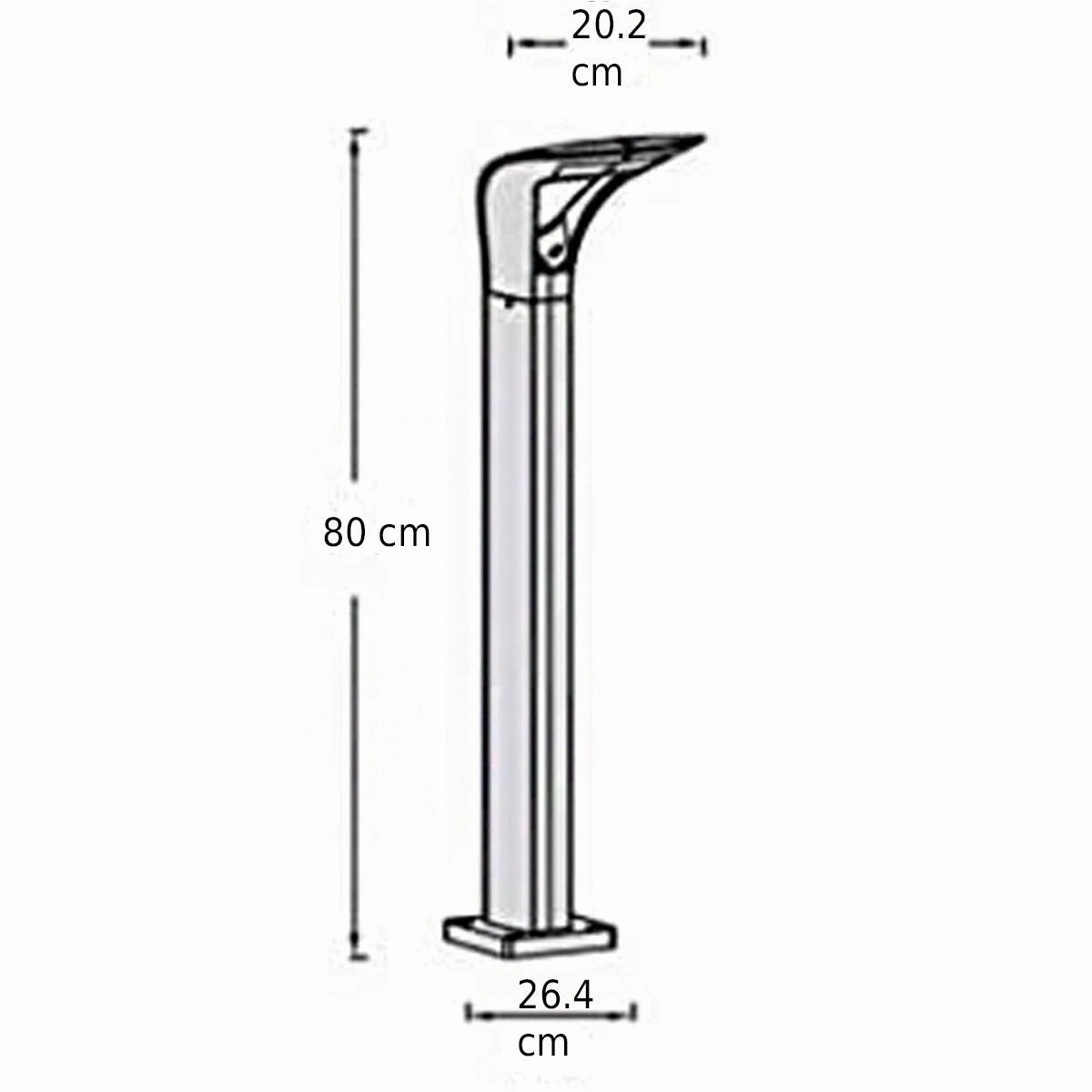 CGC DIANA Dark Grey Curved Outdoor LED Post Light