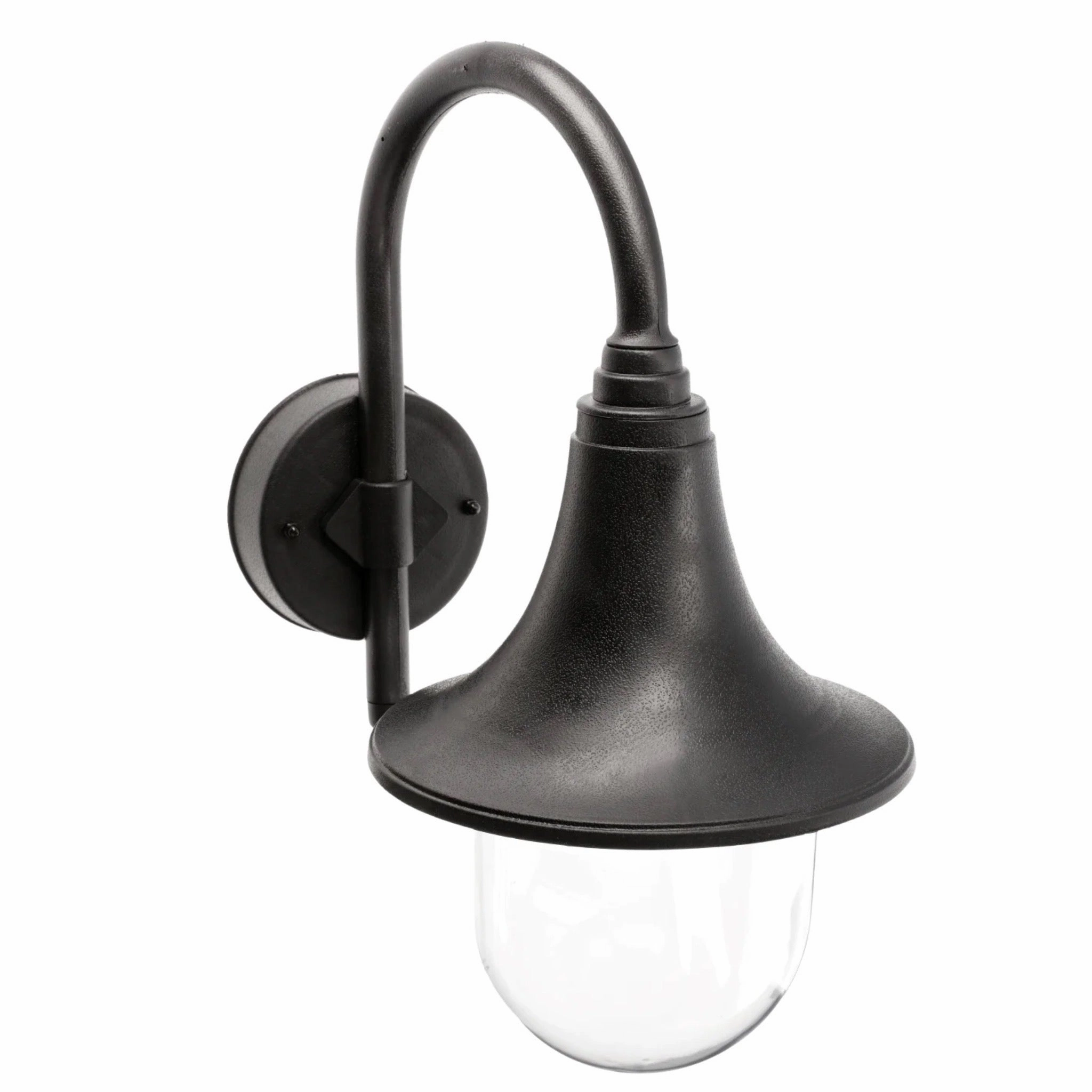 CGC DINAH Black Traditional Curved Hooked Outdoor Wall Lantern