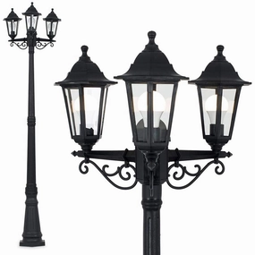 CGC EDNA Black Triple Victorian Style Lantern Post LightDecorative outdoor post lights