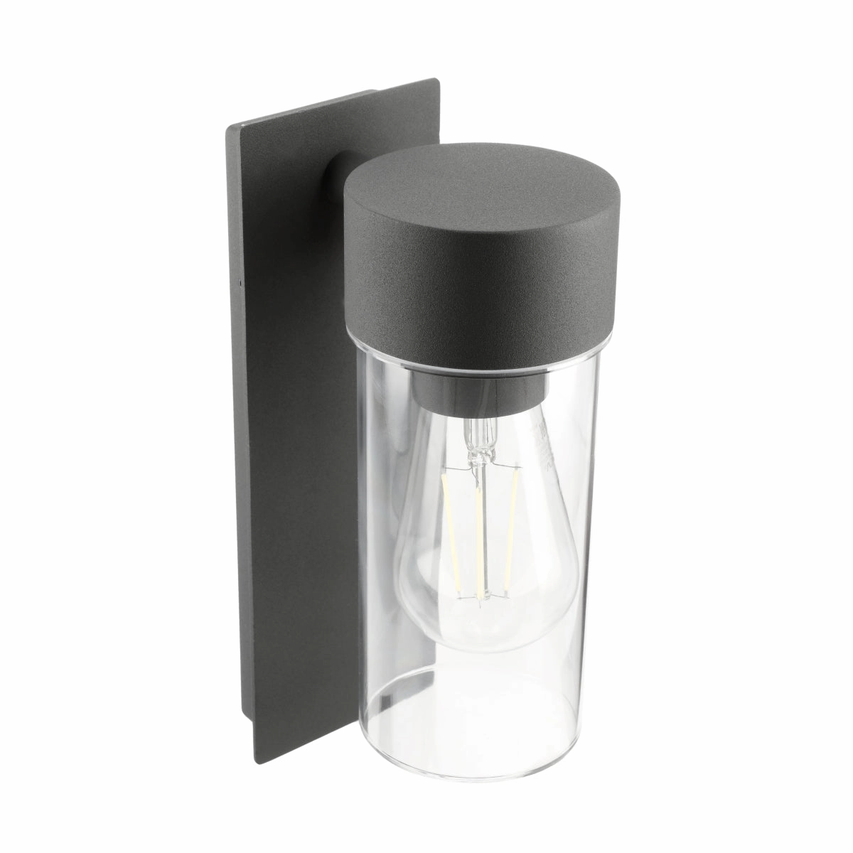 CGC ERIN Anthracite Grey E27 Outdoor Wall Light Lantern Clear Diffuser IP54