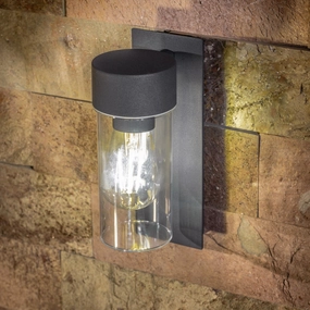 CGC ERIN Anthracite Grey E27 Outdoor Wall Light Lantern Clear Diffuser IP54Outdoor wall sconces with motion sensor