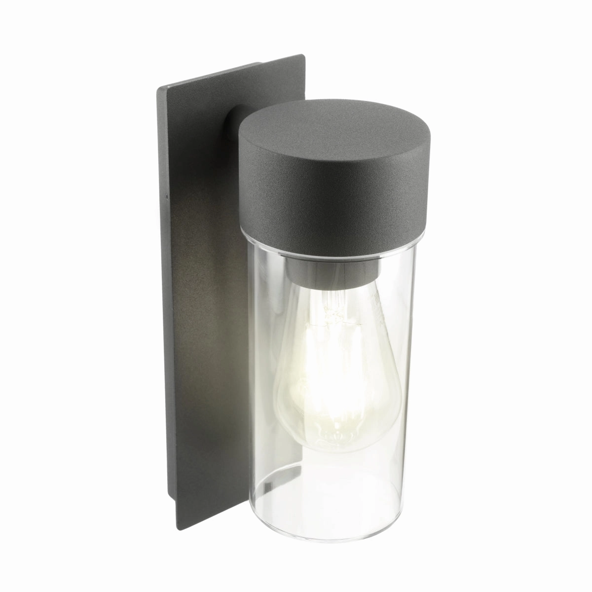 CGC ERIN Anthracite Grey E27 Outdoor Wall Light Lantern Clear Diffuser IP54