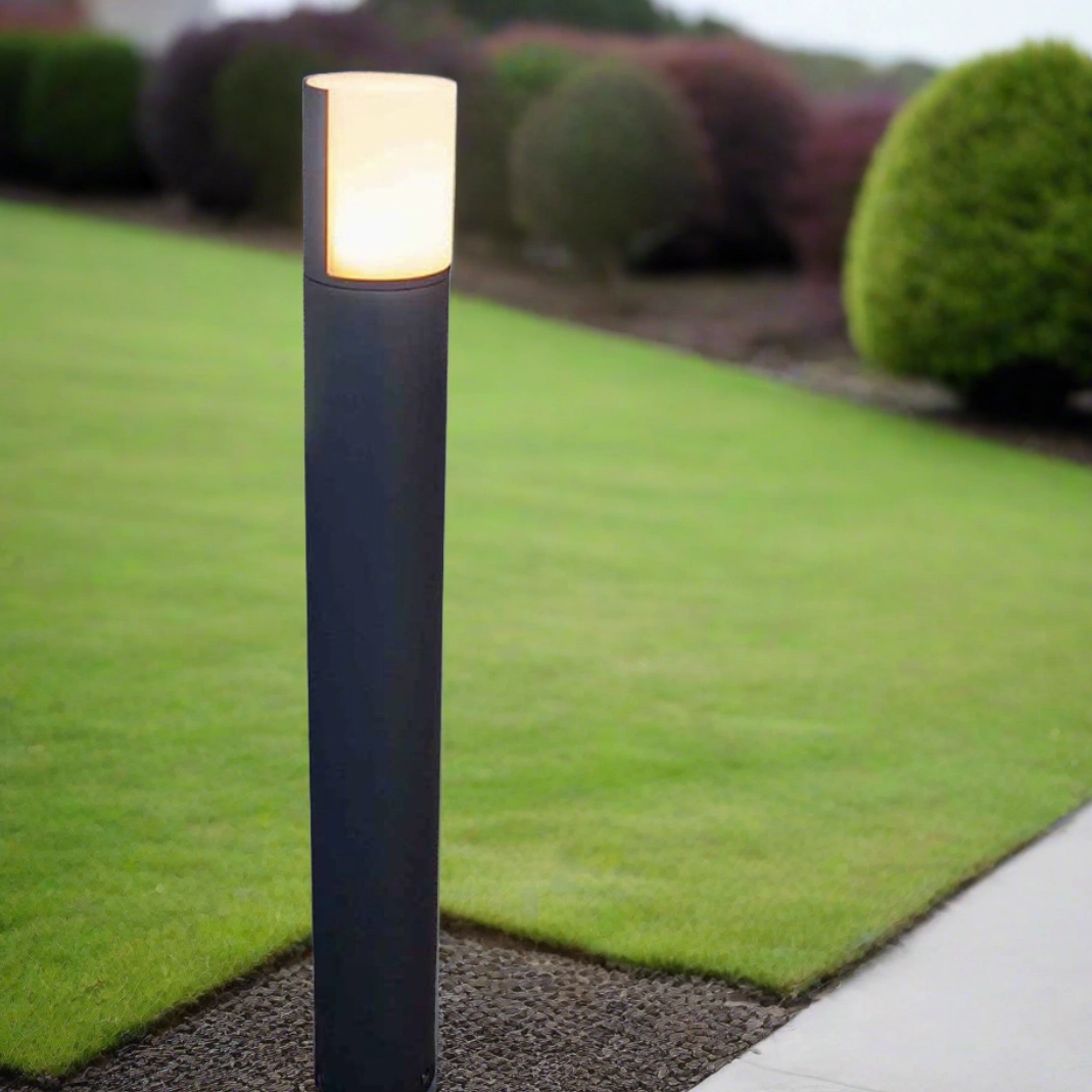 CGC FAITH Dark Grey Cylindrical LED Bollard Post Light
