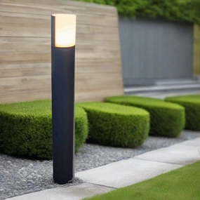 CGC FAITH Dark Grey Cylindrical LED Bollard Post LightWeatherproof outdoor lighting