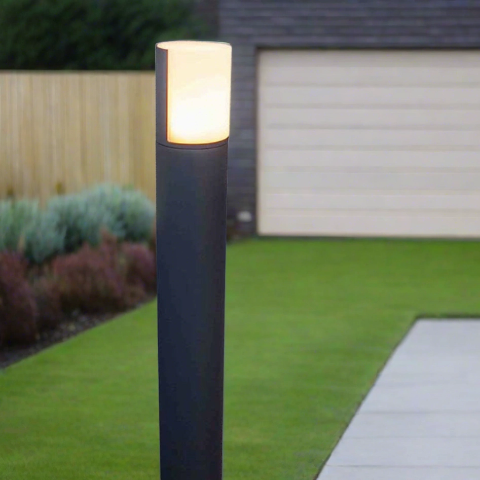 CGC FAITH Dark Grey Cylindrical LED Bollard Post Light