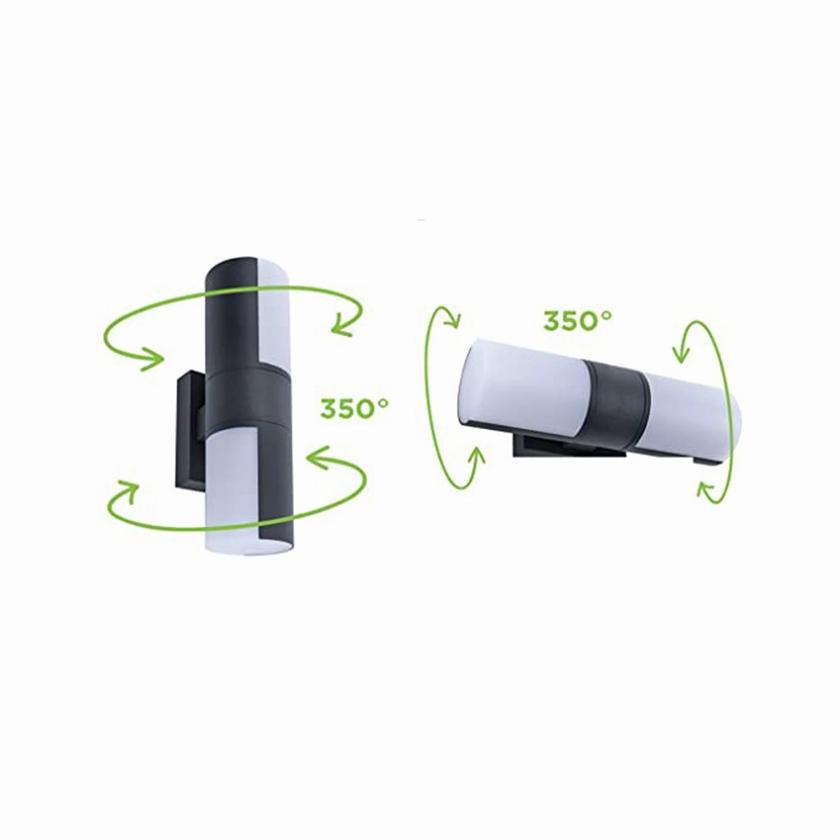 CGC FAITH Dark Grey Twin Cylindrical LED Wall Light