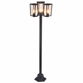CGC FIR Modern Black Outdoor Lantern Tall Three Head Post Light 1.9mDecorative outdoor post lights