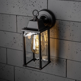 CGC FREYA Bevelled Glass Antique Bronze Coach Lantern Wall Light PorchWeatherproof outdoor lighting