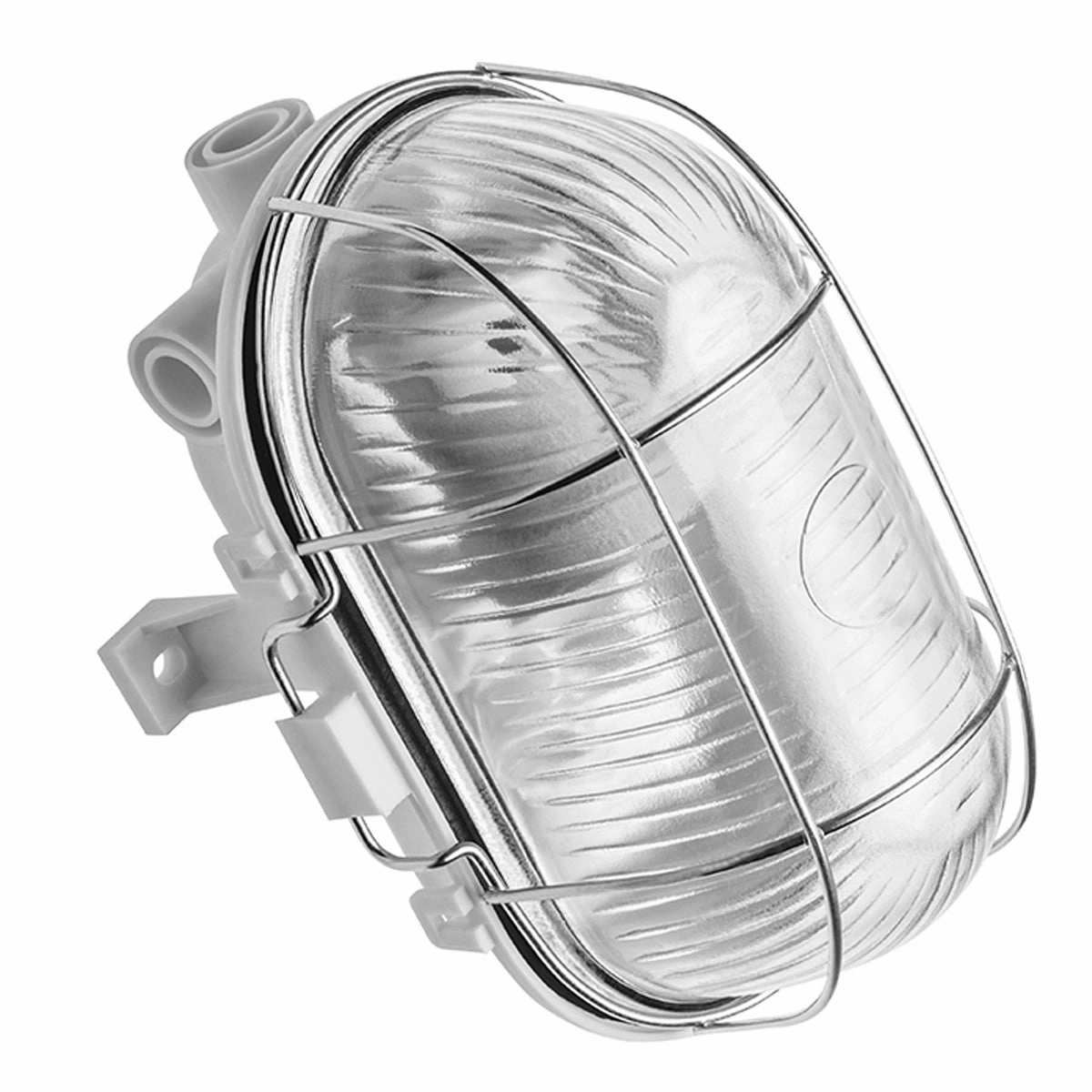 CGC GINA White Oval Metal Cage Bulkhead Wall Or Ceiling Light
