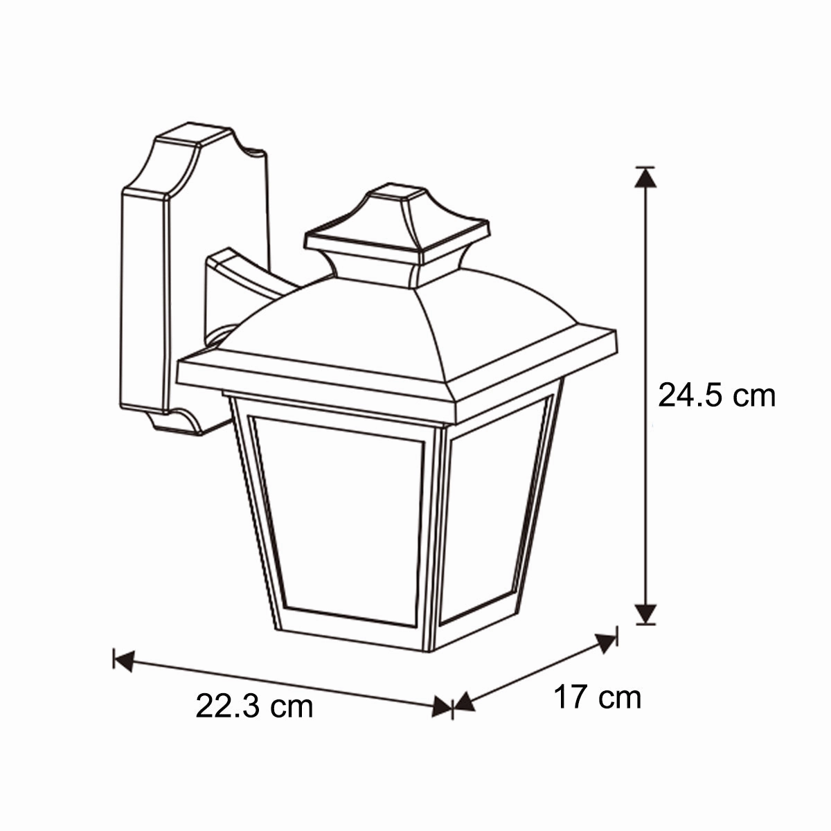 CGC HOPE Black Outdoor Wall Lantern Light