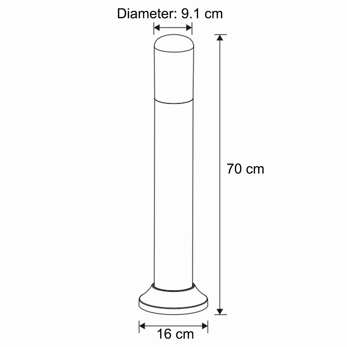 CGC HUMERA Large Black Modern Outdoor Post Light