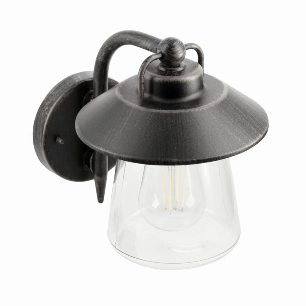 CGC ISABELLA Black & Bronze Wall Lantern with Glass Shade