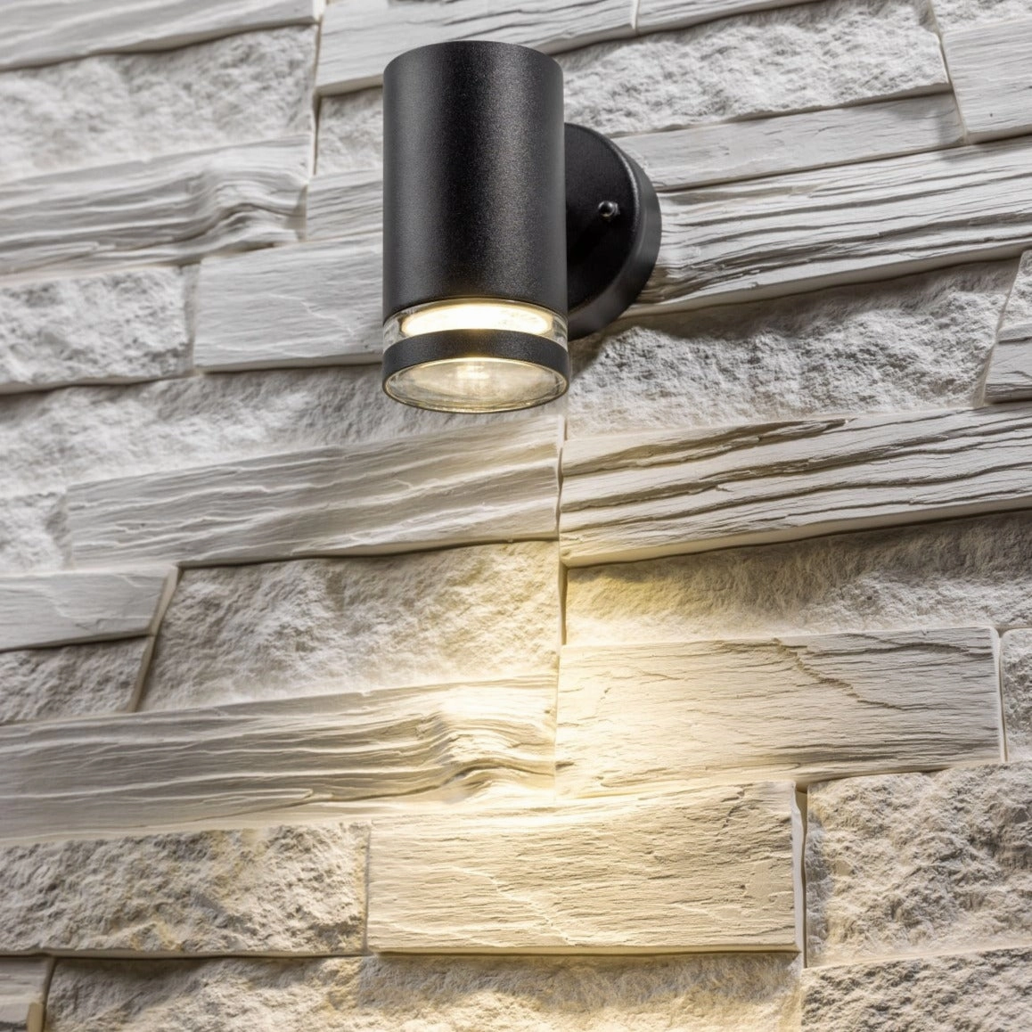 CGC JENNIFER Black Outdoor Single Spot Cylinder Wall Light