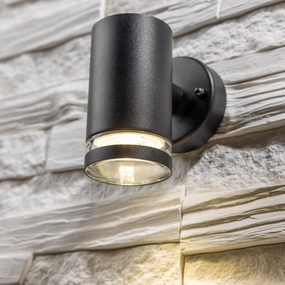 CGC JENNIFER Black Outdoor Single Spot Cylinder Wall LightWeatherproof outdoor lighting