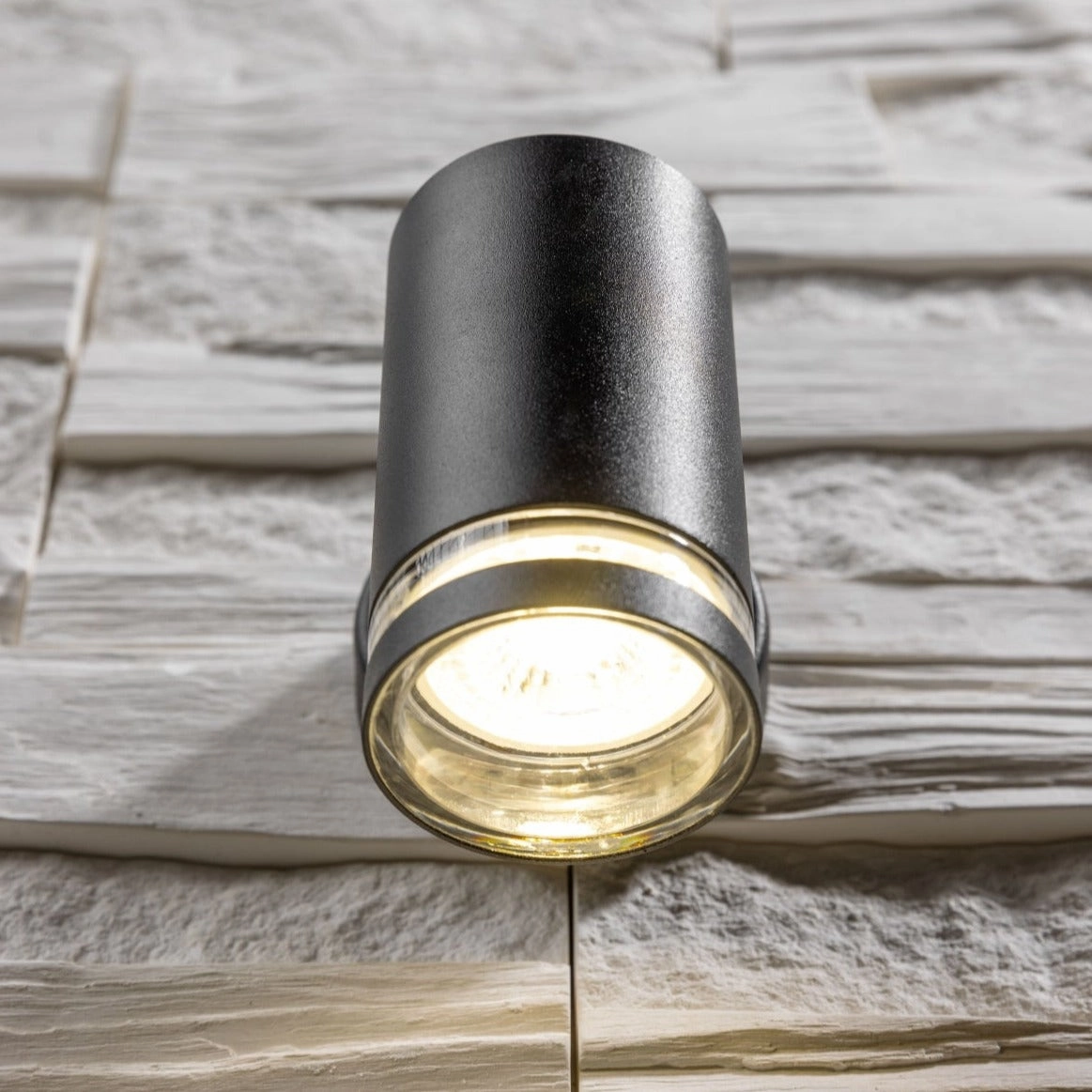 CGC JENNIFER Black Outdoor Single Spot Cylinder Wall Light