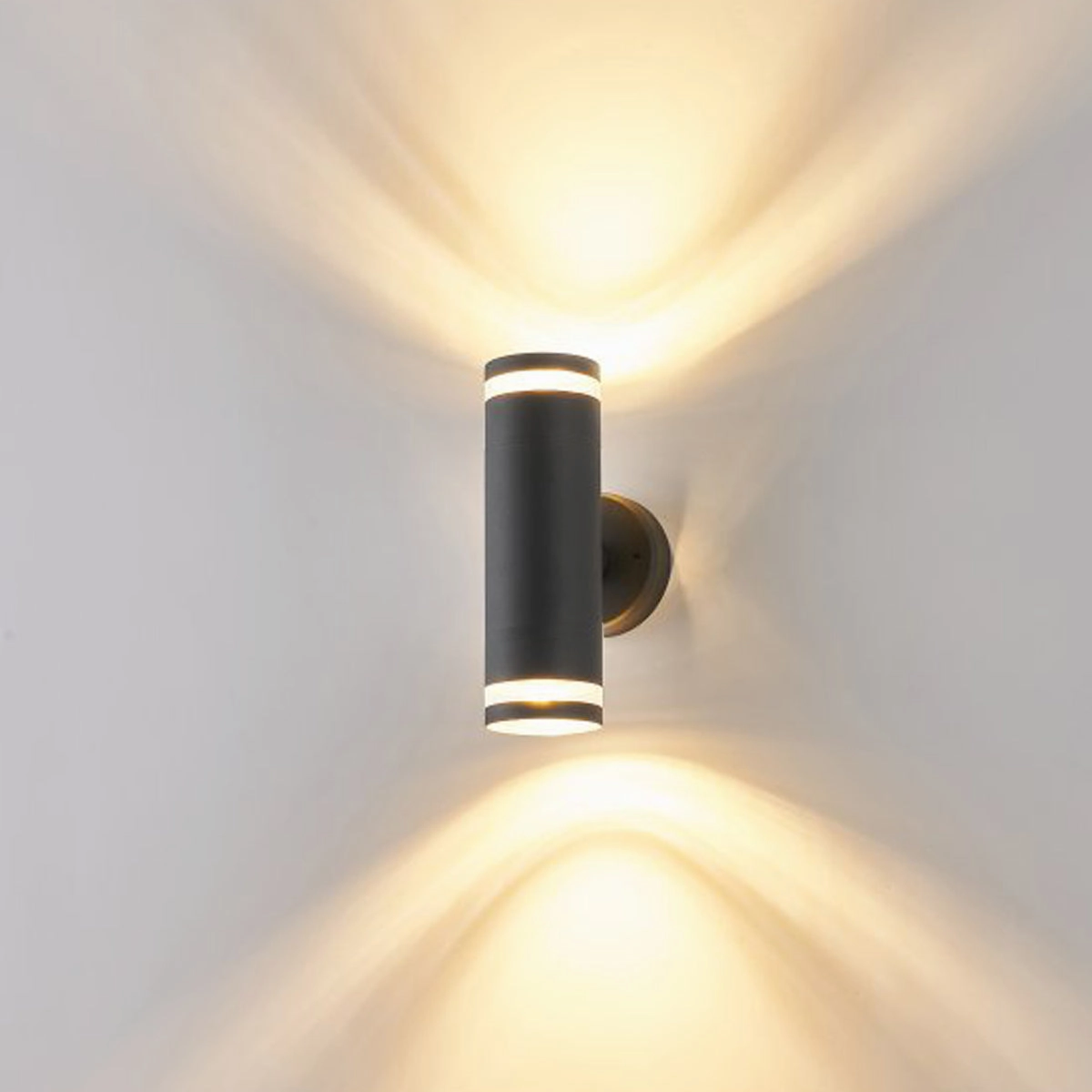 CGC JENNIFER Black Outdoor Up and Down Cylinder Wall Light