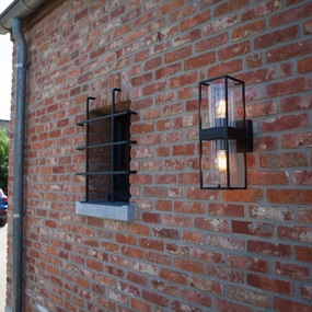 CGC JESS Black Outdoor Double Wall LanternOutdoor wall sconces with motion sensor