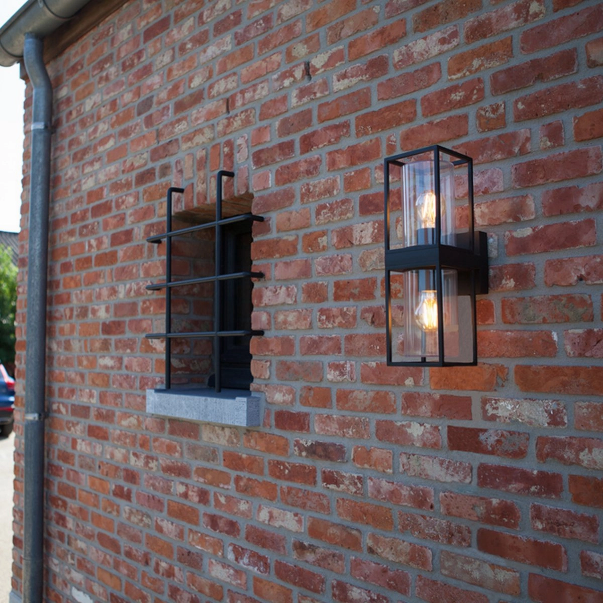 CGC JESS Black Outdoor Double Wall LanternOutdoor wall sconces with motion sensor
