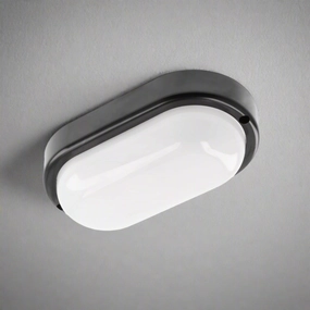 CGC KODO Black Oval Ceiling Wall Light Surface Mount LED, 12W, 1080lm, 4000KOutdoor wall sconces with motion sensor