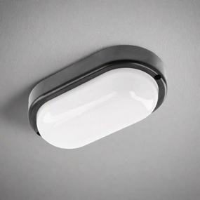 CGC KODO Black Oval Ceiling Wall Light Surface Mount LED, 8W, 720lm, 4000KOutdoor wall sconces with motion sensor