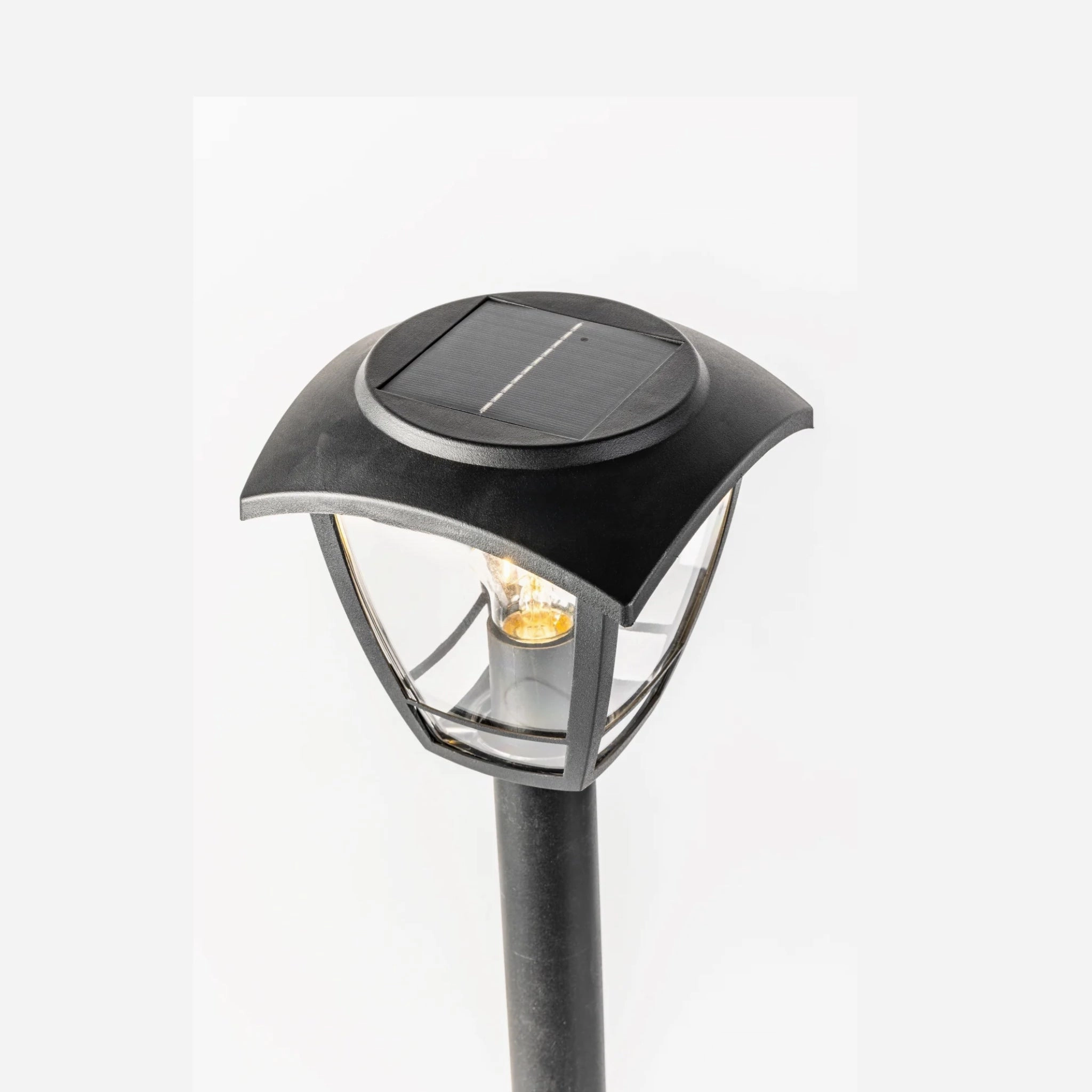 CGC LARA Black Solar Outdoor Post Light Bollard Traditional Filament LED Warm White Light IP44