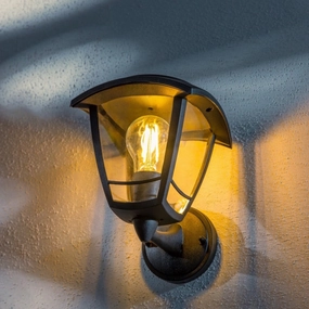 CGC LARA Black Solar Outdoor Wall Lantern Traditional Filament LED Warm White Light IP44Outdoor wall sconces with motion sensor
