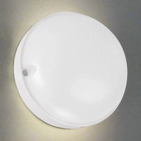 CGC LEAH White Opal Round Outdoor Bulkhead 7WOutdoor wall sconces with motion sensor