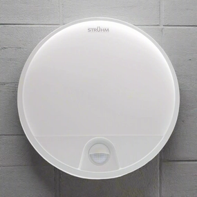 CGC LEAH White Opal Round Outdoor Bulkhead Wall Light 15W PIR Motion SensorWeatherproof outdoor lighting
