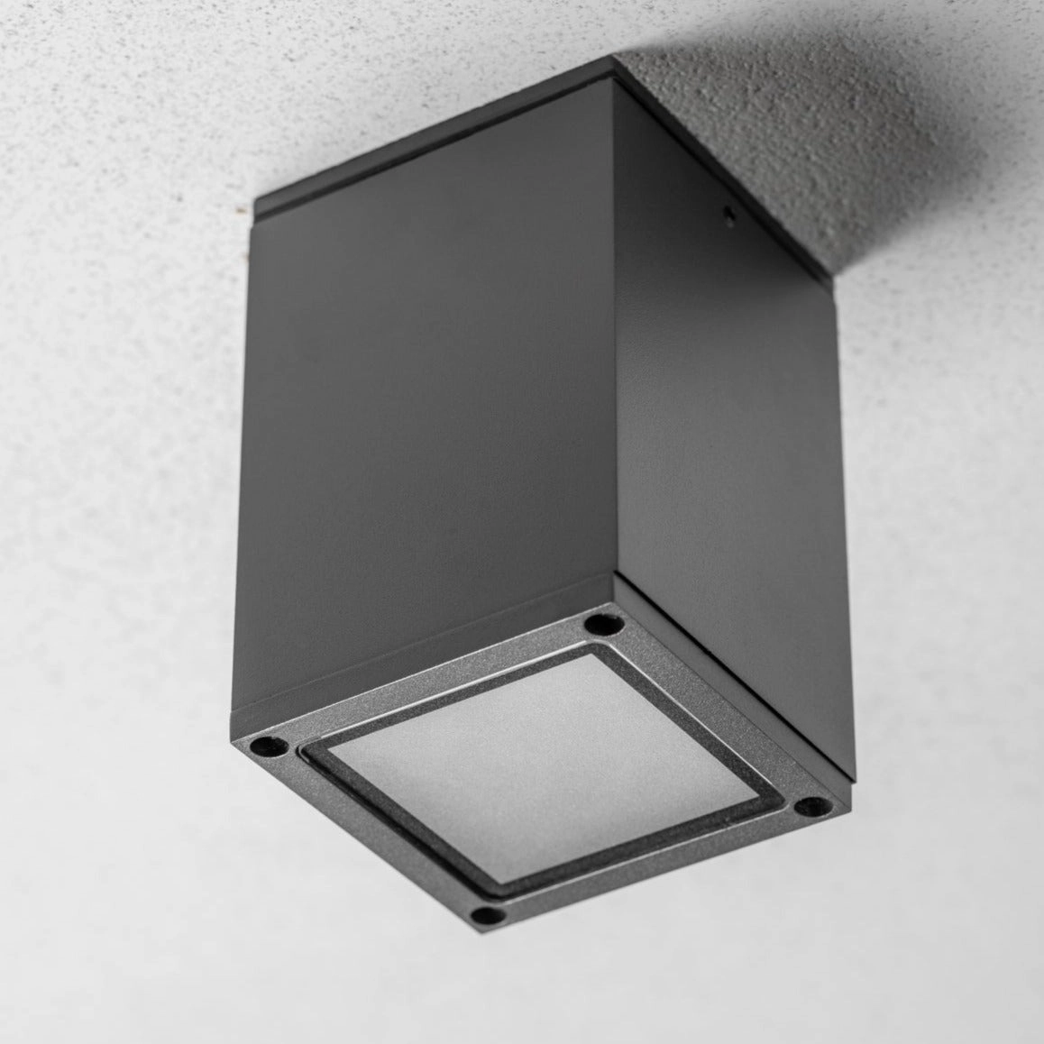 CGC LEN Square Dark Grey Anthracite Outdoor Surface Mount Downlight Porch Canopy Spotlight IP54