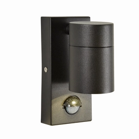 CGC LEO Black Single GU10 Wall Downlight with PIR Outdoor Light IP44Weatherproof outdoor lighting
