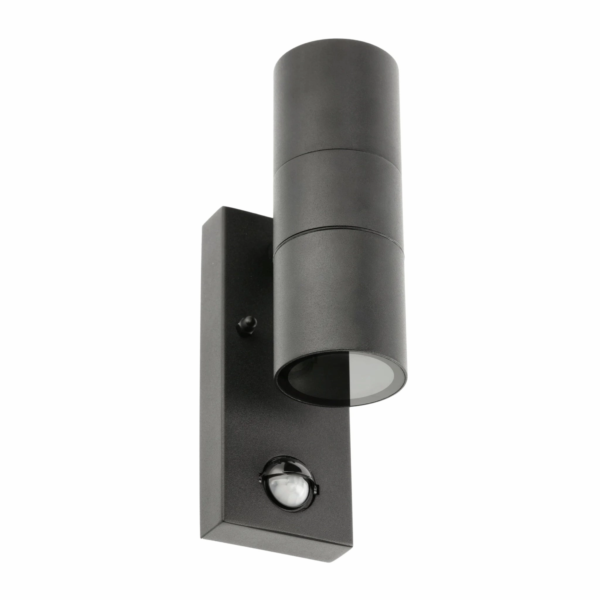 CGC LEON Black Stainless Steel GU10 Up and Down Outdoor Wall Light IP44 with PIR Motion Sensor