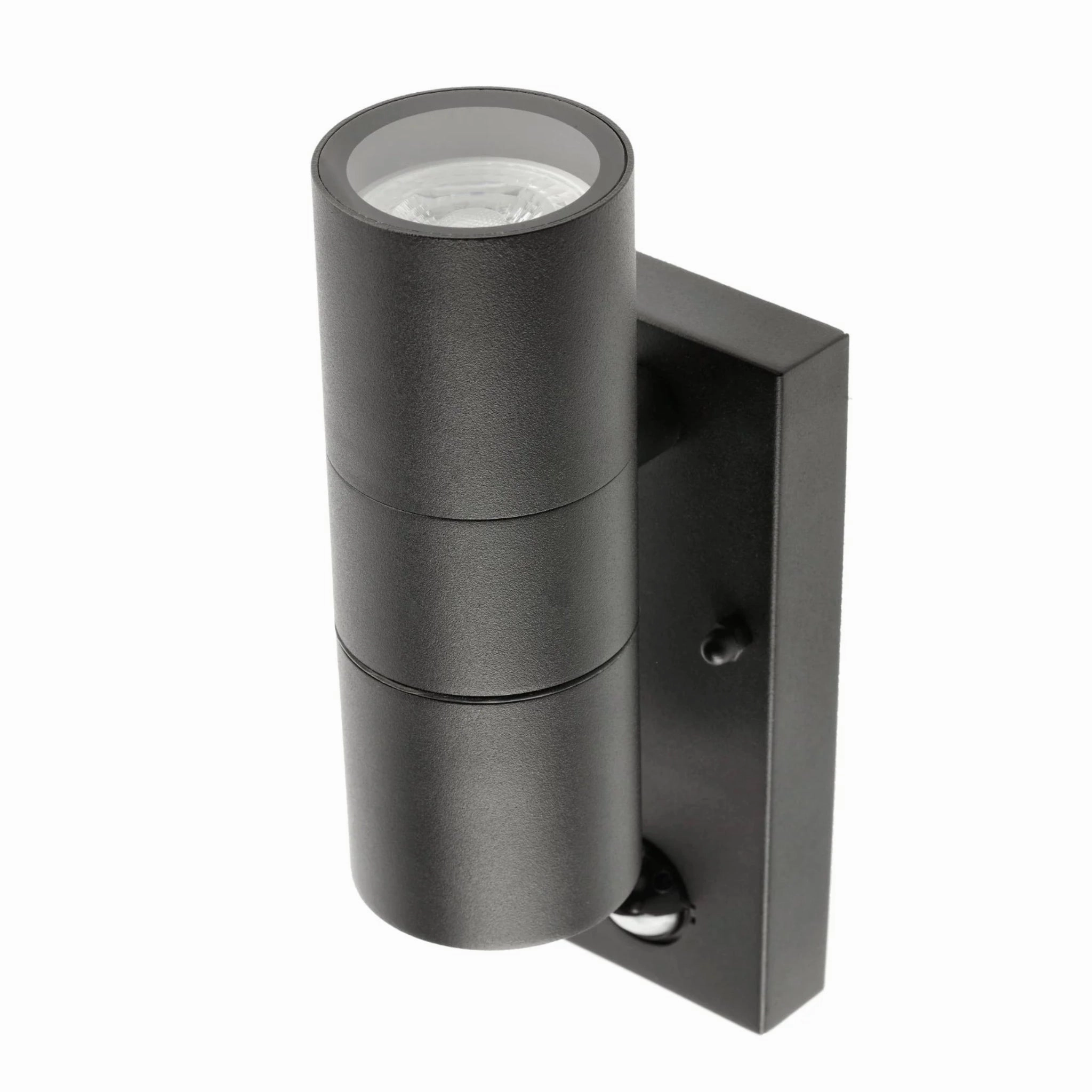 CGC LEON Black Stainless Steel GU10 Up and Down Outdoor Wall Light IP44 with PIR Motion Sensor