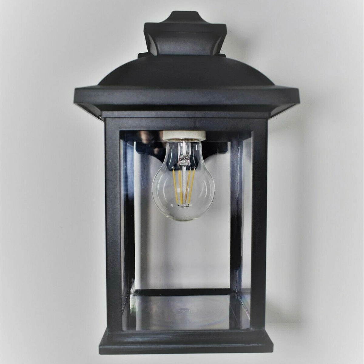 CGC LILLIAN Black Rectangle Mounted Outdoor Wall Lantern Light