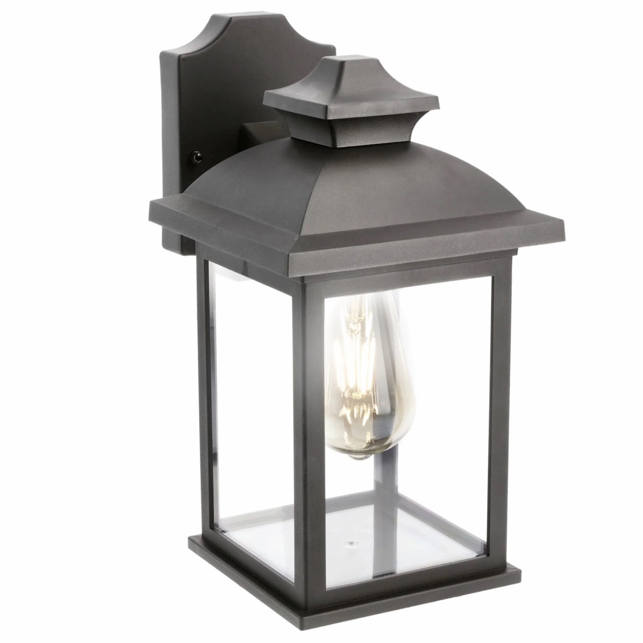 CGC LILLIAN Black Rectangle Mounted Outdoor Wall Lantern Light