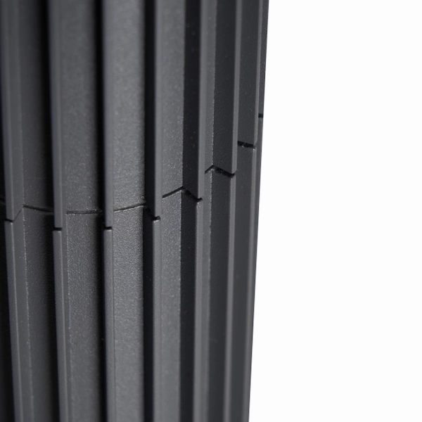 CGC LILLY Anthracite Dark Grey Ribbed GU10 Outdoor Bollard Post Light IP44