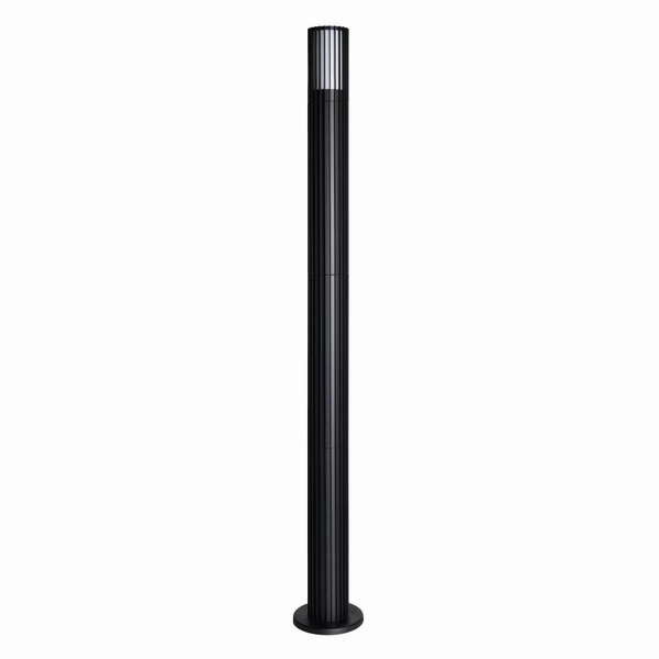 CGC LILLY Black Ribbed GU10 Outdoor Bollard Post Light IP44